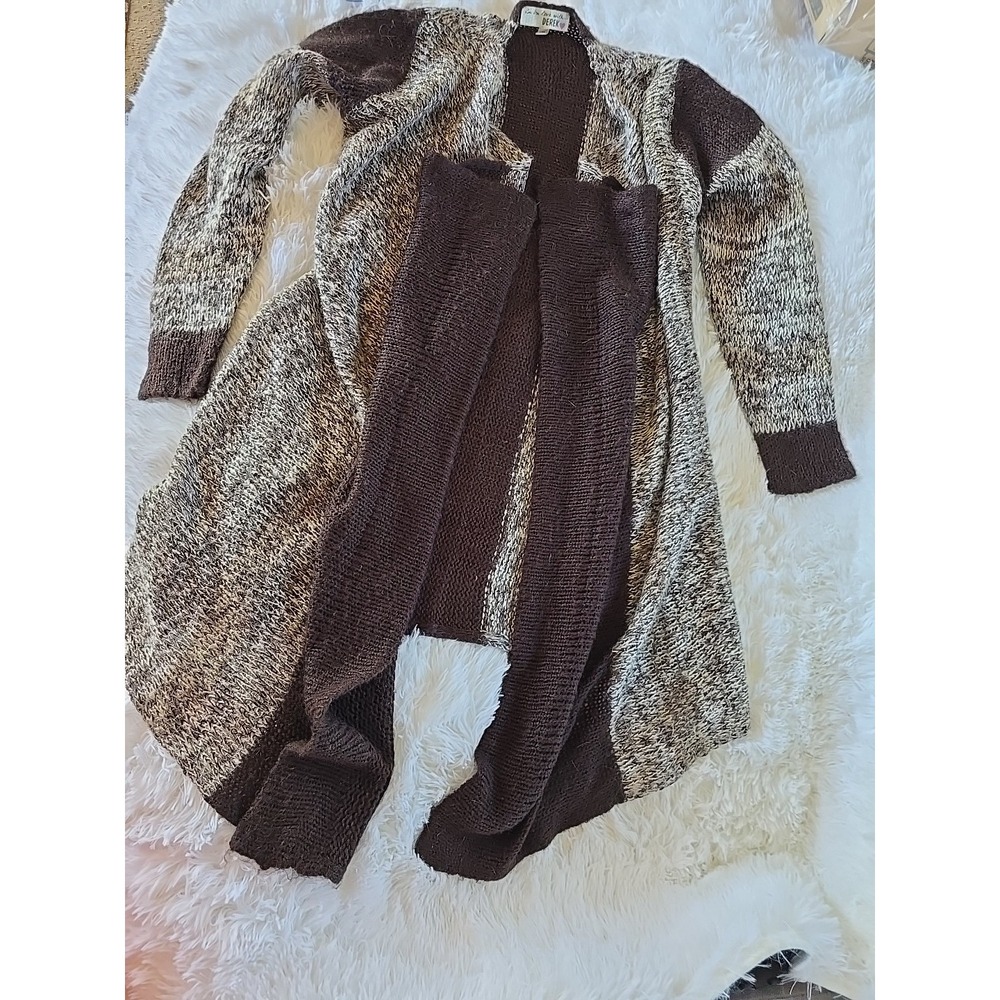 I'm‎ in Love with Derek® Long Sleeve Asymmetrical Open Brown Sweater - M